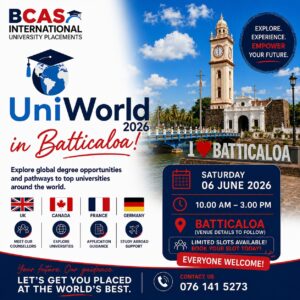 Uniworld Batticaloa International Education Exhibition - UniWorld Batticaloa 2026 International Education Exhibition - Kattankudy Ads (KKY ADS)