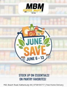 Breaking Offer Mbm Super Mart Kattankudy - 💥BREAKING OFFER (June 6-13 வரை)🤩 - MBM SUPER MART Beach Road Kattankudy - Kattankudy Ads (KKY ADS)